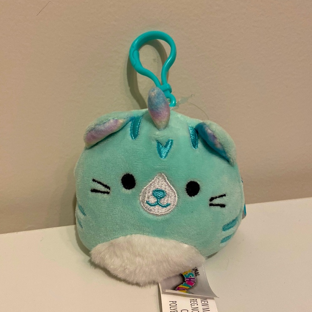 Iman squishmallow clip Caticorn fuzzy BNWT